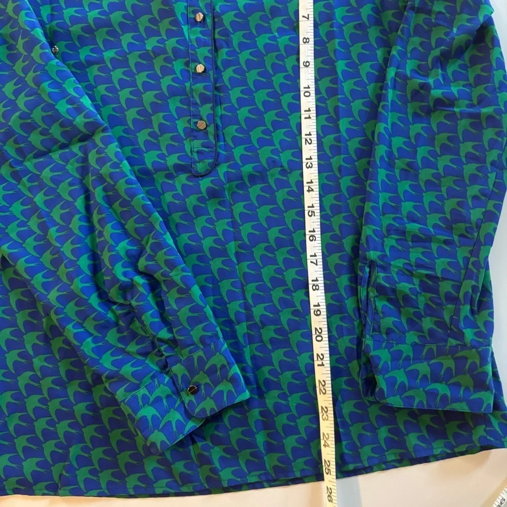 Banana Republic Blue and Green Blouse - Picture 10 of 11